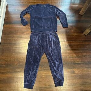 Old Navy Velvet-like loungewear Set in Deep Blue